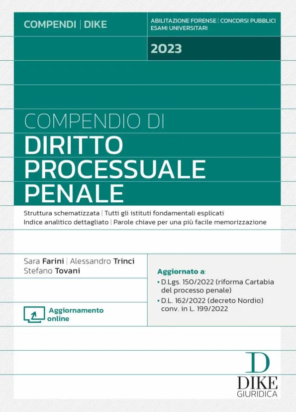Compendio Diritto Processuale Penale 2023 | Libreria Giuridica Online