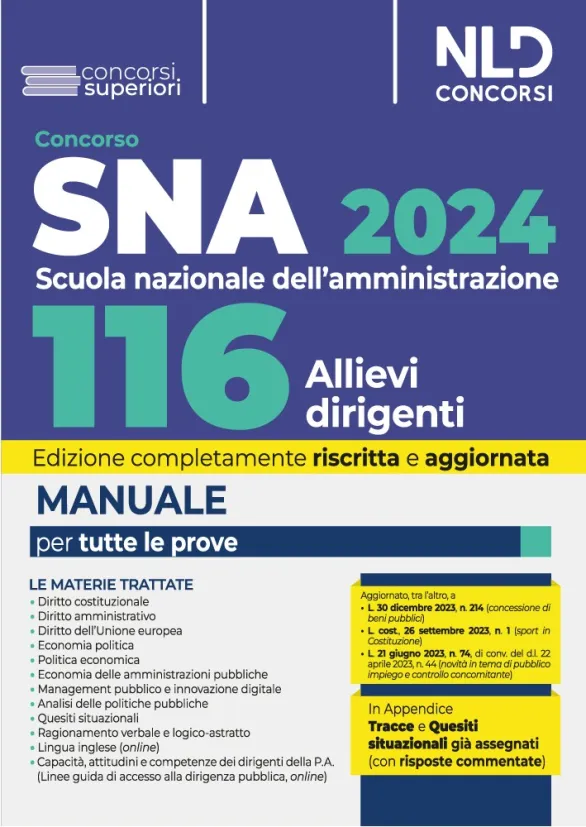 Concorso SNA 116 Allievi Dirigenti  2024 | Libreria Giuridica Online