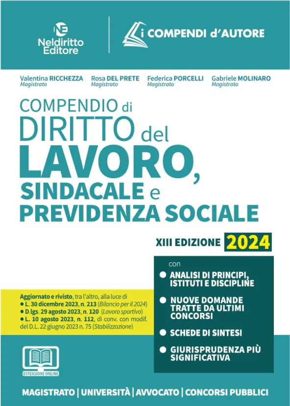 Compendio di diritto del Lavoro 2024 | Libreria Giuridica Online
