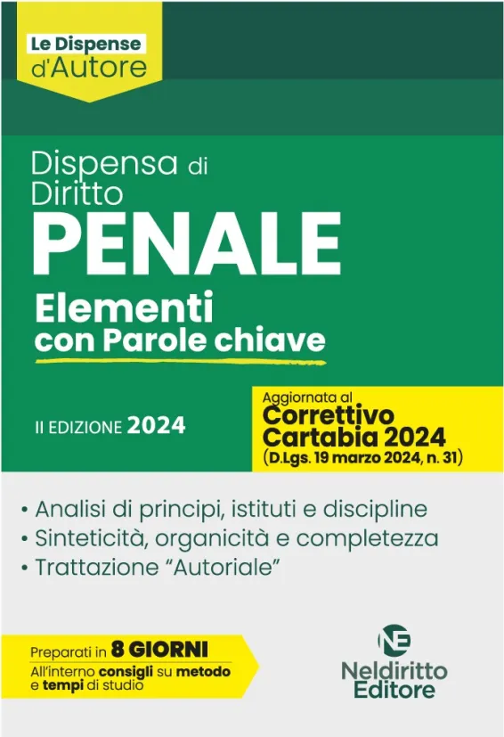 Dispensa di Diritto Penale 2024 | Libreria Giuridica Online
