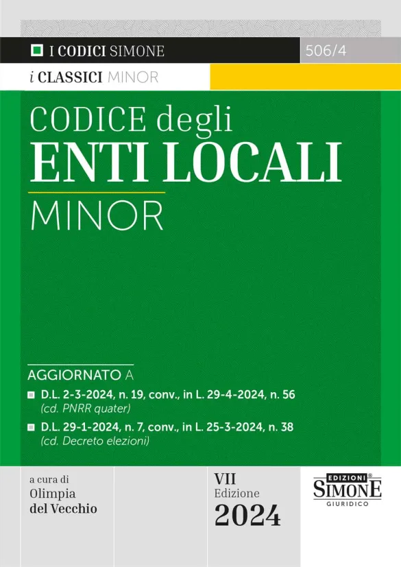 Codice degli Enti Locali minor 2024 | Libreria Giuridica Online