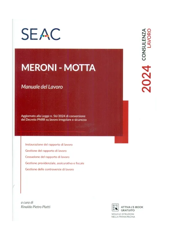 MERONI MOTTA Manuale Del Lavoro 2024 | Libreria Giuridica Online