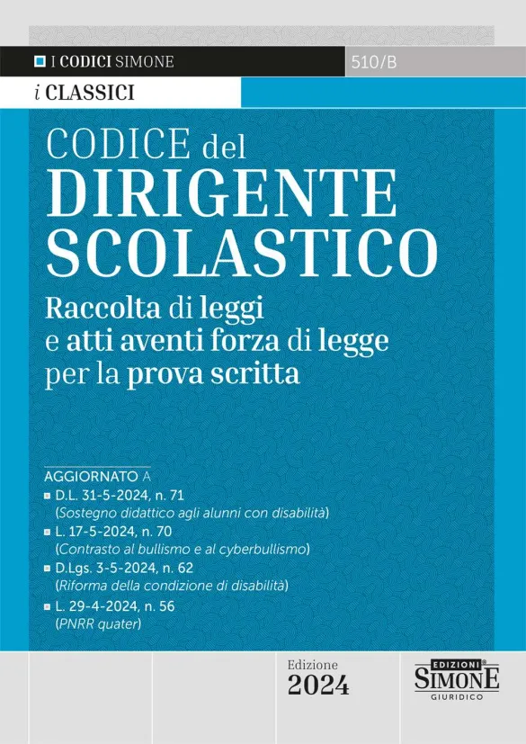 Codice del Dirigente Scolastico 2024 | Libreria Giuridica Online