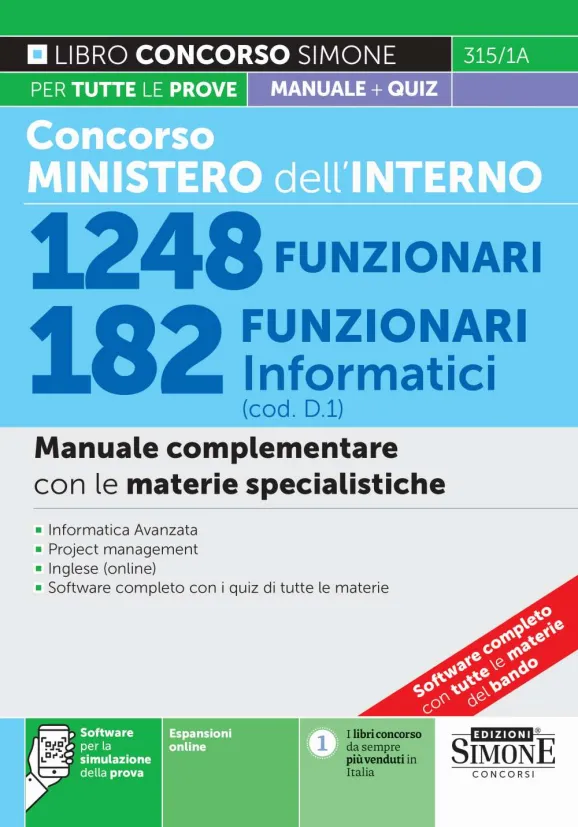 Concorso Ministero dell’Interno 182 Funzionari informatici 2024