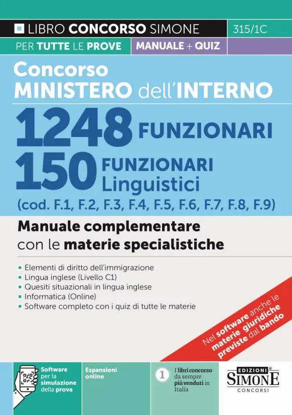 Concorso Ministero dell’Interno 1248 Funzionari 2024 150 Funzionari linguistici