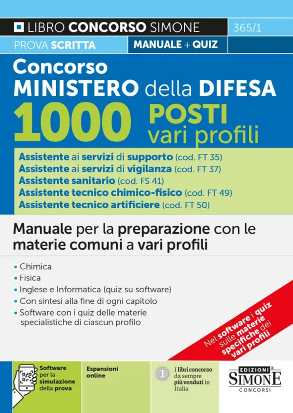 Concorso Ministero della Difesa 1000 Posti vari profili 2024