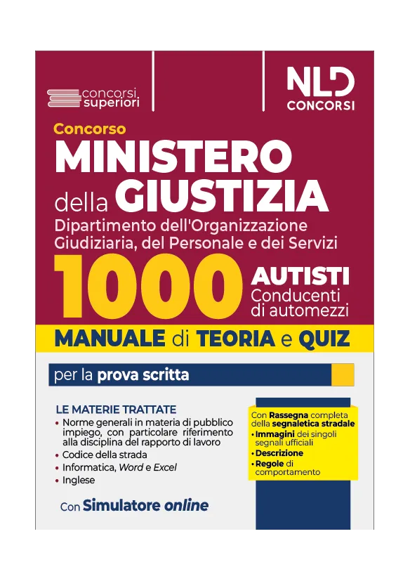 Concorso Ministero della Giustizia 1000 Autisti 2024