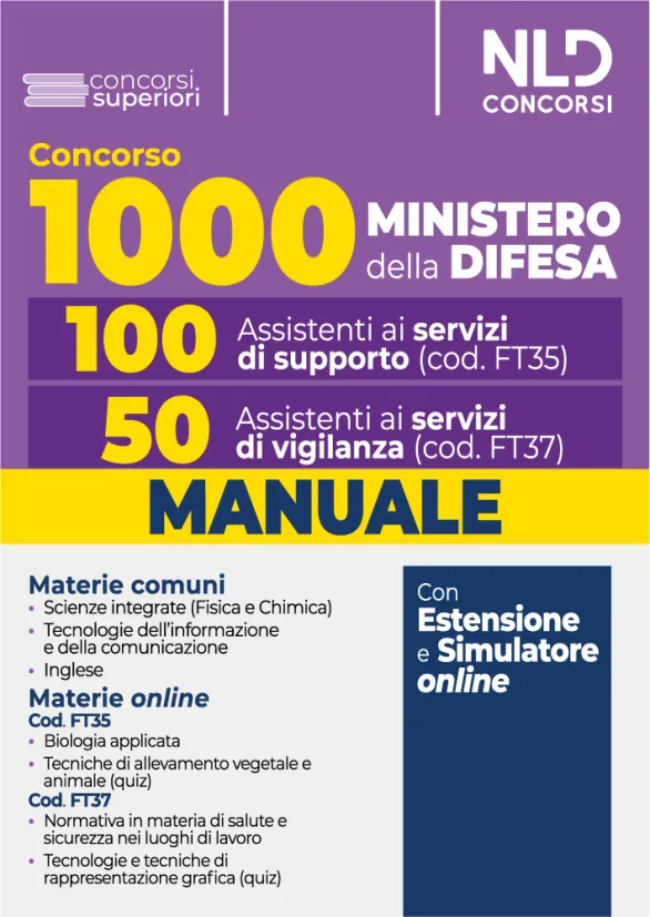 Concorso 1000 assistenti Ministero della Difesa 2024