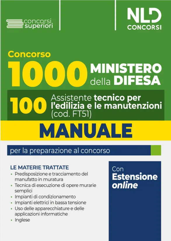 Concorso 1000 assistenti Ministero della Difesa 2024